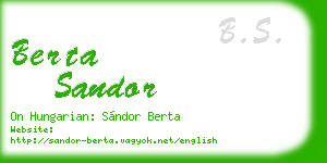 berta sandor business card
